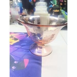 Vintage Iridescent Glass Pedestal Bowl
